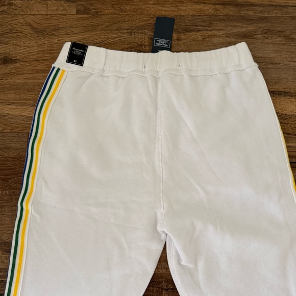 ABERCROMBIE & FITCH White Rainbow Side Stripe Jogger Pants Size XS NWT - Picture 10 of 14